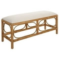 thumbnail image 5 of Uttermost Laguna 20.5" Transitional Fabric & Wood Bench in White/Natural, 5 of 7