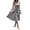 A-Black976, variant on Women's Tie Shoulder Gingham Dress Round Neck Smocked Waist Summer Casual Midi Dress