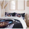 thumbnail image 6 of Ambesonne Space Cat Duvet Cover Sets, Cosmos Cluster Zodiac, 2-Queen, White and Dark Blue, 6 of 7