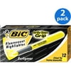BIC Brite Liner Grip Chisel Tip Highlighter, Yellow, 1-Dozen, 2-Pack