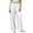 White, variant on CHGBMOK Plus Size Satin Casual Pants for Women High Waisted Straight Leg Lounge Pants Drawstring Loose Trouser with Pockets