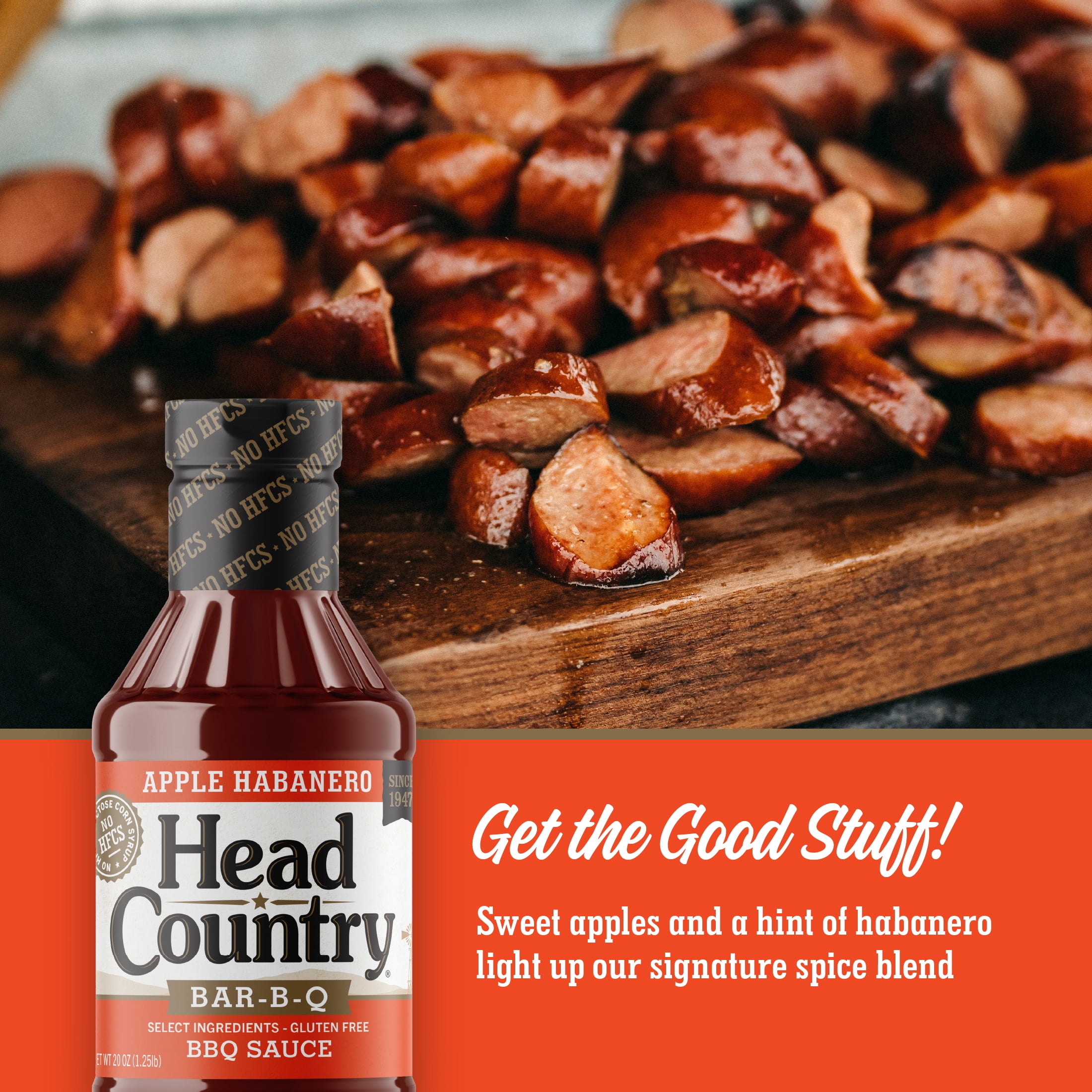 (3 pack) Head Country Apple Habanero BBQ Sauce, 20 oz