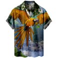 thumbnail image 1 of Camisa De Botones Para Hombre Nueva camisa de manga corta holgada informal con estampado digital 3d y estampado de (Gold, L), 1 of 5