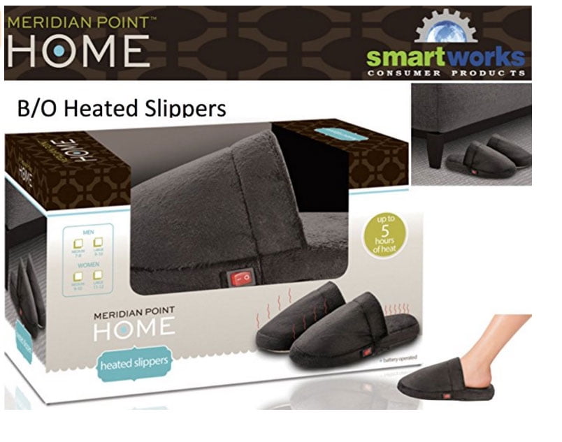 Battery Operated Heated Slippers - Blue 
