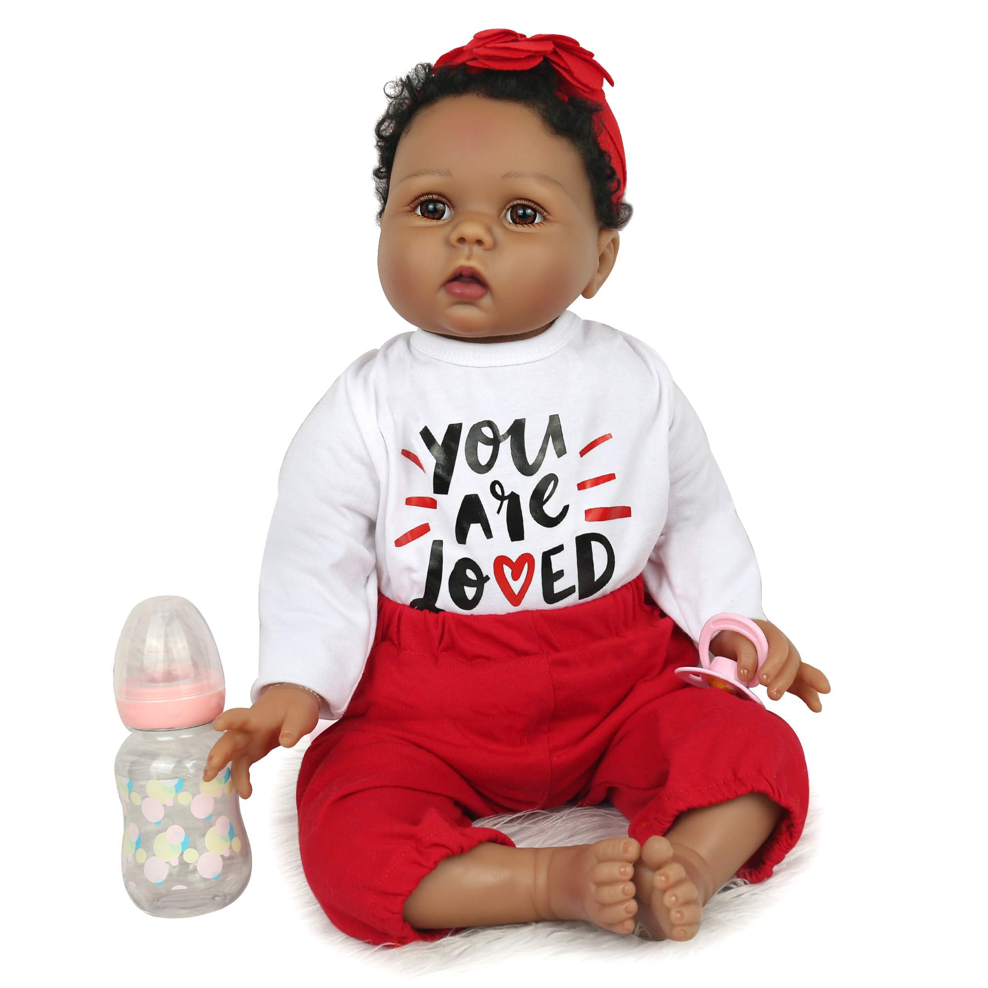 African American Realistic Girl Baby Doll Black Hair Reborn Infant Weighted New 