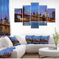 thumbnail image 1 of Pont de Brooklyn avec Lumières et Reflets - Impression sur Toile de Paysage Urbain, 1 of 3