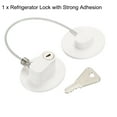 thumbnail image 3 of Unique Bargains Adhesive Refrigerator Lock Keyed Oval 170mm String Long, 257mm 60x50mm White, 3 of 5