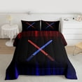 thumbnail image 2 of Manfei Red Blue Gradient Light Queen Comforter Set,Video Games Theme Bedding Sets,Modern Fashion Gaming Bedding Comforter Set For Boys,Ultra Soft Home Decor Reversible,3 Pieces, 2 of 8
