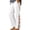 *218-White, variant on Cutuoiiu Womens High Waist Cotton Pants Straight Leg with Side Bow Slit and Pockets for Everyday Activities, Summer Casual Wear