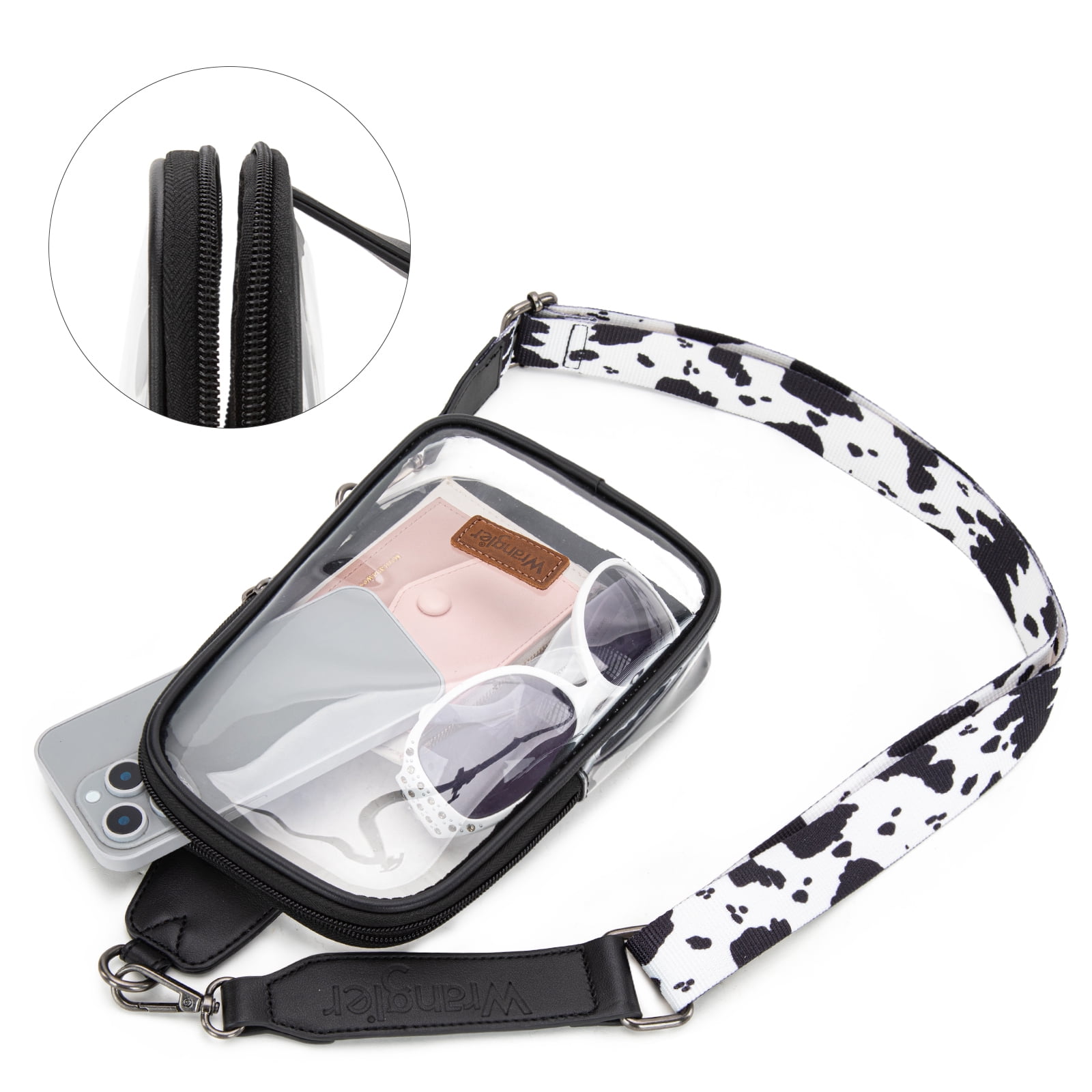 Wrangler Crossbody Clear Sling Bags for Women Stadium Approved Cross Body Purse for Sports Events Concerts