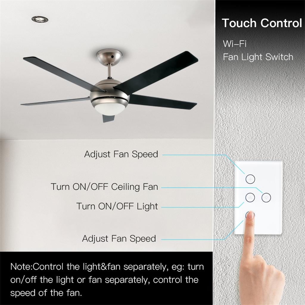Smart Wifi Fan Light Switch In Wall Ceiling Lamp Us Com - How To Turn On Ceiling Fan Light
