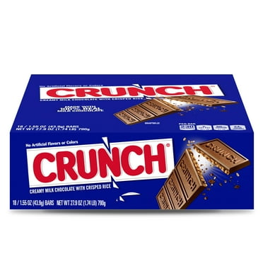 CRUNCH, Bulk 18 Pack, TSF6 Milk Chocolate and Crisped Rice, Full Size Holiday Candy Bars, Stocking Stuffers, Individually Wrapped, 1.55 oz Each