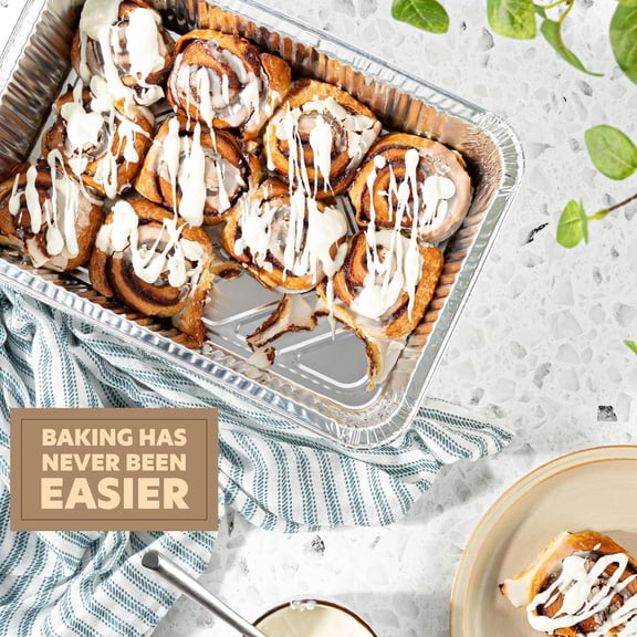 25 Pack Aluminum Pans 12.5'' X 9" Disposable Pans with Covers Heavy Duty 8 lb Foil Pans for Baking and Cooking