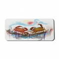 thumbnail image 1 of Crabs Computer Mouse Pad, Sea Animals Theme 2 Crabs Dancing on the Abstract Grunge Background Print, Rectangle Non-Slip Rubber Mousepad X-Large, 35" x 15" Gaming Size, Brown Pale Blue, by Ambesonne, 1 of 2
