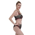 thumbnail image 4 of Daiia Skull and Red Roses printed 2 piece Swimsuit Bikinis for Women High Waisted Racerback Bathing Suits Summer Tummy Control Scoop Neck Swimwear-Medium, 4 of 8