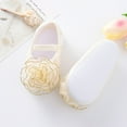 thumbnail image 3 of TOWED22 Baby Girl Princess Bowknot Soft Sole Cloth Crib Lace Shoes Sneaker with Headband 5,Beige, 3 of 5