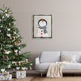 thumbnail image 2 of Stupell Industries Happy Smile Winter Snowman Holiday Painting Gray Floater Framed Art Print Wall Art, 2 of 6
