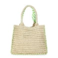 thumbnail image 2 of No Boundaries Women's Beach Icons Mini Straw Tote Bag, Natural with Strawberry Embroidery, 2 of 5