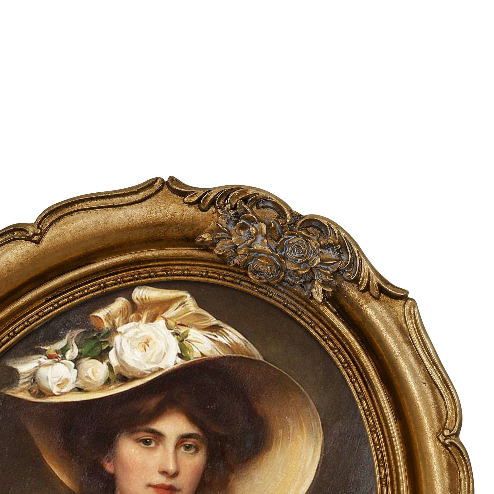 Gold Picture Frames 8x10, Vintage 8x10 Picture Frame for Wall and Tabletop, Oval Antique Style Photo Frames