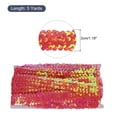 thumbnail image 2 of Uxcell Ruban Élastique à Sequins 5 Yards 1.2 Pouces 3 Rangées Plates Rayures Paillettes pour Artisanat Couture Costume Robe, AB Rouge, 2 of 7