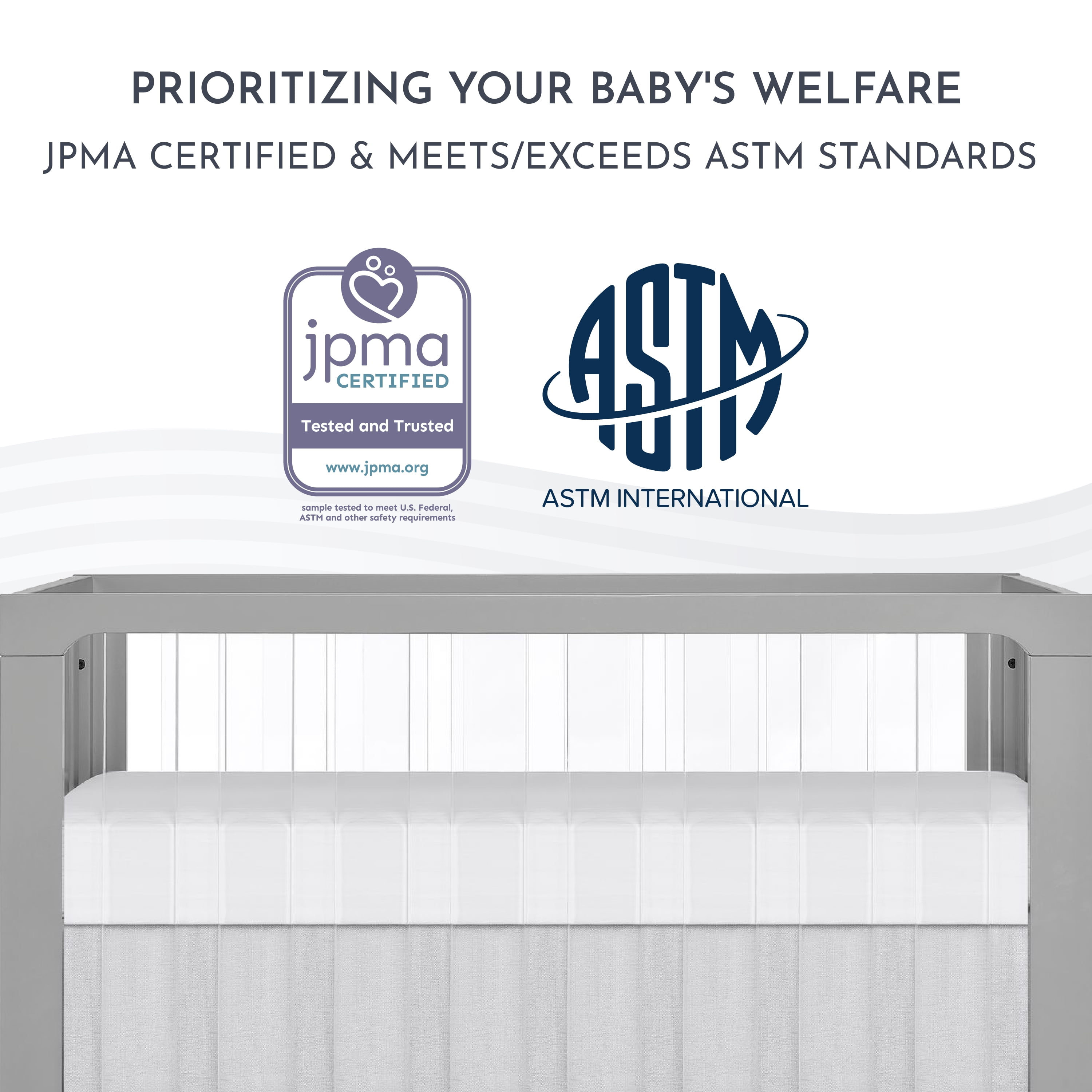 Evolur Acrylic Millennium 4-in-1 Convertible Crib in Pebble Grey
