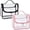 Black+Pink, variant on 2 Pack Clear PVC Makeup Bag, Waterproof Transparent Cosmetic Tote Bag with Handle, Large Capacity Travel Toiletry Bag for Women