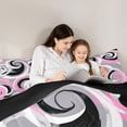 thumbnail image 5 of Homewish Geometric Stripes Lines Bedding Comforter Set 2pcs for Kids Children Teens,Abstract Spiral Twin Comforter Sets Microfiber,Minimalist Mid Century Breathable Bedding Set,Super Cozy Room Decor, 5 of 8