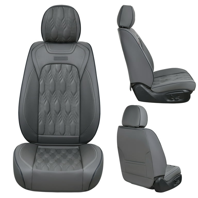 Coverado Gray Full Set Seat Covers for Car Seats, 5Pcs Front and