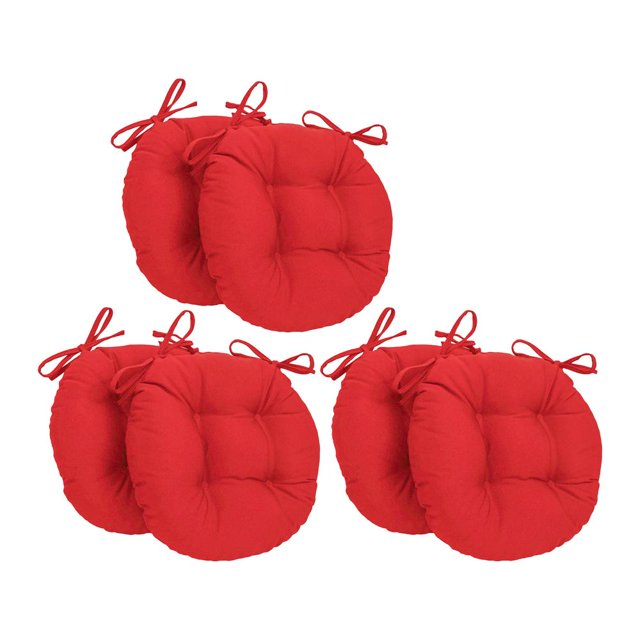 Blazing Needles Coussin de Chaise Rond en Sergé Capitonné 16 Pouces 16 x 16 Rouge 6 Unités