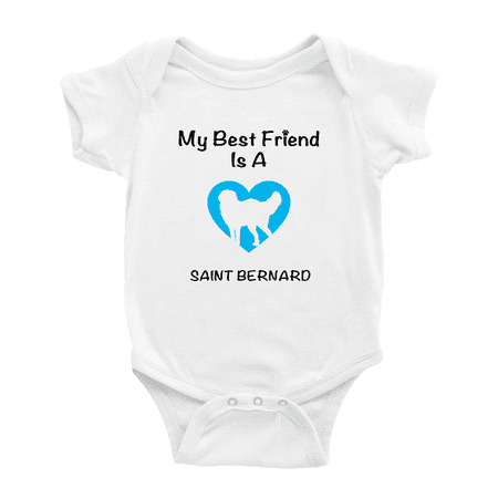 

My Best Friend is A Saint Bernard Dog Funny Baby Romper Clothes