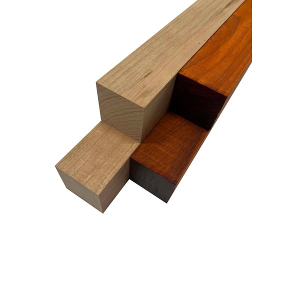 Turning Blanks Combo 2" x 2" (4 Piece ) - Cherry, Padauk | Turning Wood