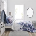 thumbnail image 1 of Dawn 4-Piece Twin Essentials in Enza Floral | Reversible Twin/Twin XL Comforter, Sheets and Pillowase | Blues and Pinks, 1 of 6