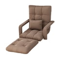 thumbnail image 1 of yuksok Chaise de Sol Réglable Canapé Paresseux Pliant Réglable pour Chambre Balcon Maison Kaki, 1 of 9