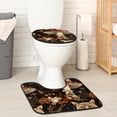 thumbnail image 2 of PhooArto Toilet Lid Cover and U-Shaped Toilet Floor Mat Set of 2 Pieces, Mushroom Cat Flowers Pattern Toilet Mat Set, Machine Washable Seat Covers Non-Slip Absorbent Rugs, 2 of 6