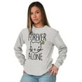thumbnail image 5 of Cat Lady Forever Alone Funny Cynical Women's Long Sleeve T Shirt Brisco Brands S, 5 of 5