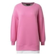thumbnail image 5 of SGMVNU Womens Oversized Sweatshirt Long Sleeve Zipper Slit Sweatshirt 2025 Casual Pullover Zipper Hoodies Fall Clothes(Pink,XL), 5 of 7