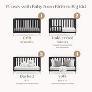 Delta Children Essex 4-in-1 Convertible Baby Crib - Greenguard Gold Certified, Ebony/Natural