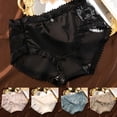 thumbnail image 6 of Women Luxury Style Satin Sexy Lace Smooth Stretch Breathable Panties Breifs, 6 of 11