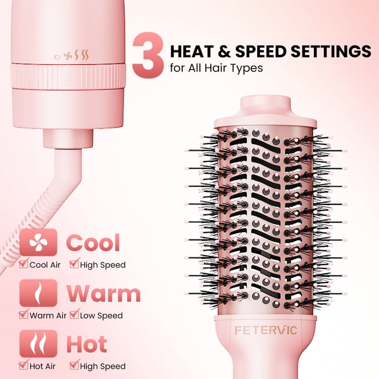FETERVIC Hair Dryer Brush, 1200W Ionic Titanium photo 2
