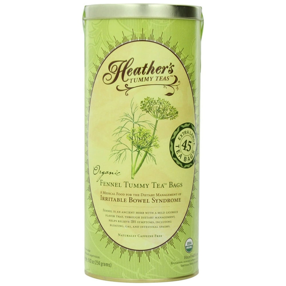 Heather's Tummy Teas Organic Fennel Tea Bags (45 Jumbo Teabags) for IBS