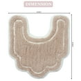 thumbnail image 4 of Home Weavers Allure Bathroom Rug Toilet Rugs U Shaped Contour,Extra Thick Toilet Rug, Non-Slip Contour Mat for Bathroom,100% Cotton Soft, Absorbent Water, Machine Washable, 20"x20" Contour, Linen, 4 of 9