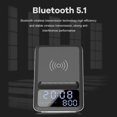 thumbnail image 3 of Bluetooth Speaker Smart Alarm Clock Calendar Wireless Charging Dock Mobile Phone Holder Stand Radio White, 3 of 5
