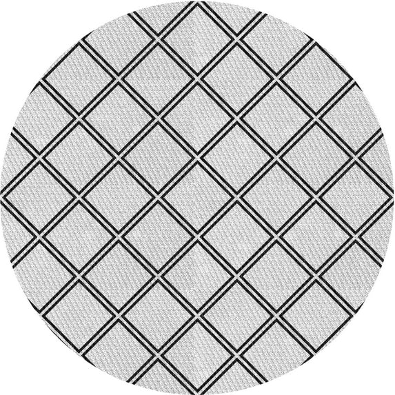 Ahgly Company Indoor Round Patterned Gray Area Rugs, 7' Round