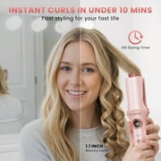 FETERVIC Cordless Automatic Curling Iron – Hair Curler with 28mm & 32mm Interchangeable Barrel, 5200mAh Rechargeable, Auto Curling Wand with Beep Timer, Portable Curling Iron for Travel Home