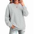thumbnail image 2 of Fall Sweatshirts for Women Casual Crewneck Long Sleeve Cute tops Oversized Pullover Solid Color Loose Fashion Sweatshirts, 2 of 6