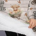 thumbnail image 3 of Oversized Wearable Blanket Hoodie,Beige Highland Cow Flower Cart Pattern Sherpa Blanket Hoodie with Super Pockets,Super Warm Fuzzy Pullover for Women & Men, 3 of 6