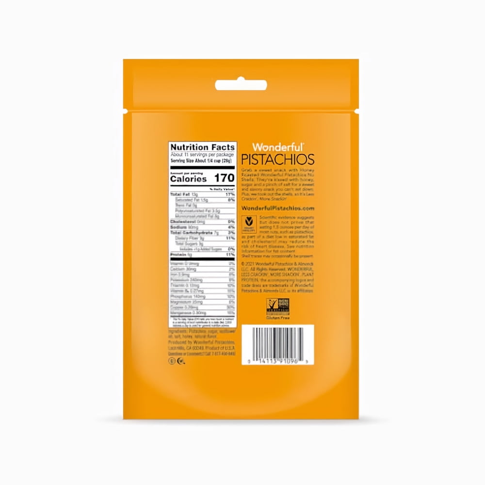 Wonderful Honey Roasted Pistachios 11 oz (Pack of 20)