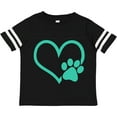 thumbnail image 3 of Inktastic Teal Heart with Paw Print Boys or Girls Toddler T-Shirt, 3 of 5