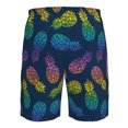 thumbnail image 6 of Naloa Retro Bright Pineapple Men's Beach Shorts, Surfing shorts, Swim trunks, Quick Dry Swim Trunks for Surfing Beach Fun - Small, 6 of 9