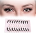 thumbnail image 4 of False Eyelashes Natural Half Lashes Short Wispy Clear Band Lashes Pack Cat Eye 3D Faux Mink Lashes Fake Eyelashes, 4 of 5
